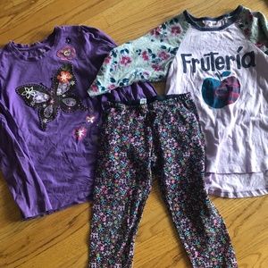 Girls' 8/10 TEA Leggings & 2 tops